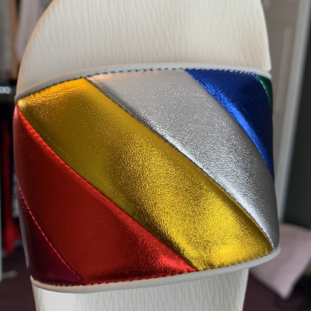 🌈 Salvatore Ferragamo Rainbow Pool Slide Sandals by Ferragamo - Picture 14 of 16